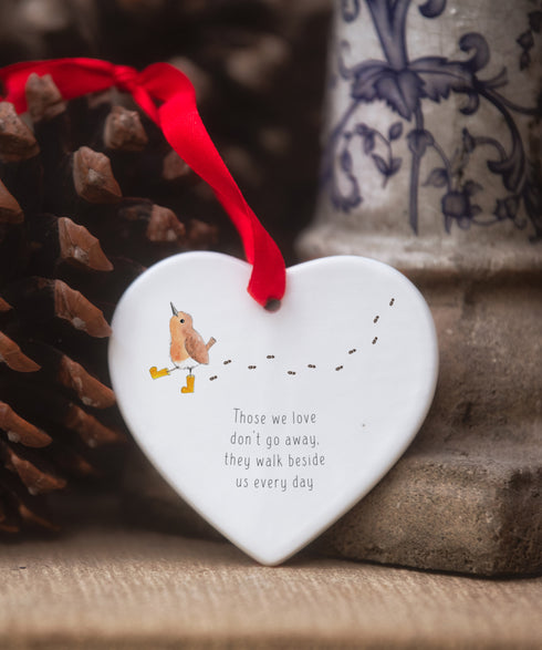 Walk Beside Us Ceramic Heart